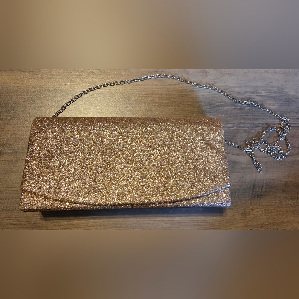 Pink Sparkly Elegant Purse with Silver Chain